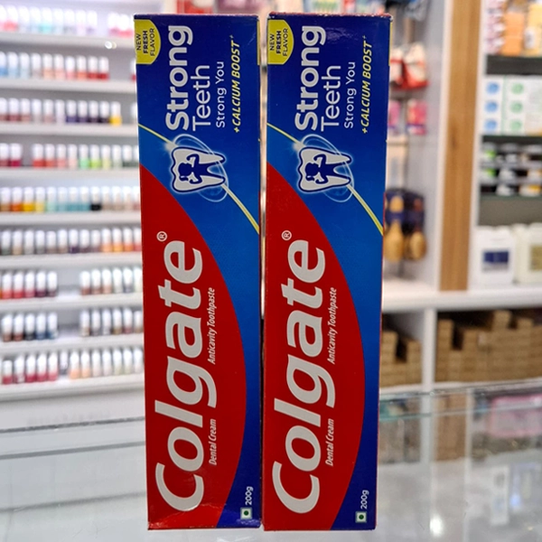 خمیر دندان کلگیت اصل آبی مدل استرانگ تست خانواده 200 گرم | Colgate Toothpaste Strong Teeth 200mg